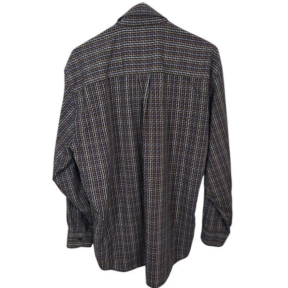 Joseph & Feiss Black and Brown Casual Button Down Shirt Size L - Picture 2 of 4